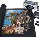 Becko US Puzzle Mat Roll Up with Drawstring Storage Bag, Felt Rollup Mat for Easy Transport & Storage, Portable Puzzle Board Puzzles Saver Keeper for Jigsaw Puzzles Up to 1500 Pieces