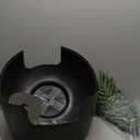 Good Pet Stuff Hidden Cat Litter Box Enclosure with Artificial Plant, Decorative Round Planter, Vented Carbon Charcoal Filter for Odor Control, Easy-to-Clean, Made in USA, Base Kit, Black