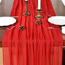 6 Pack Red Christmas Cheesecloth Table Runner 120 Inch Rustic Boho Cheese Cloth 10Ft Sheer Gauze Table Runner for Wedding Decor Birthday Baby Shower Holiday Party Home Decorations