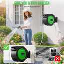 Retractable Garden Hose Reel, 1/2 in x 100 ft Automatic Slow Rewind System & Any Length Lock, Heavy Duty Wall-Mounted Hose Reel with 180° Swivel Bracket,10-Pattern Nozzle for outside Watering,Cleaning
