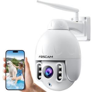 FOSCAM SD4 2k 4MP Outdoor Security Camera, 5G/2.4GHz WiFi PTZ IP Surveillance Camera with 4X Optical Zoom, Smart AI Human Detection, 2-Way Audio, 165ft Night Vision, CMOS Image Sensor, IP66