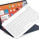 Bluetooth Keyboard for iPad 10th Generation, iPad Pro 13/12/11/10/9/8/7 inch, iPad Air 13/11th Gen, iPad mini, Samsung Xiaomi Tablets - Slim Wireless Portable Travel Office Computer Accessories (White)