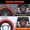 Spare Tire Brake Light Fit for 2018-2025 Jeep Wrangler JL JLU, Tail Light Rear LED Ring Wheel Light Plug and Play Red Lens