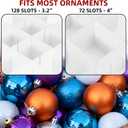 inin Christmas Ornament Storage Box with Adjustable Dividers,Christmas Ornaments Organizer with Zipper,Storage Container Bin with Side Pockets for Holiday Decorations(128 Ball, Red, without Tray)