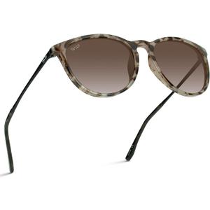 WearMe Pro Women's Round Sunglasses with Polarized UV Protection, Trendy Retro Designer Style (Beige Tortoise Frame / Brown Gradient Lens)