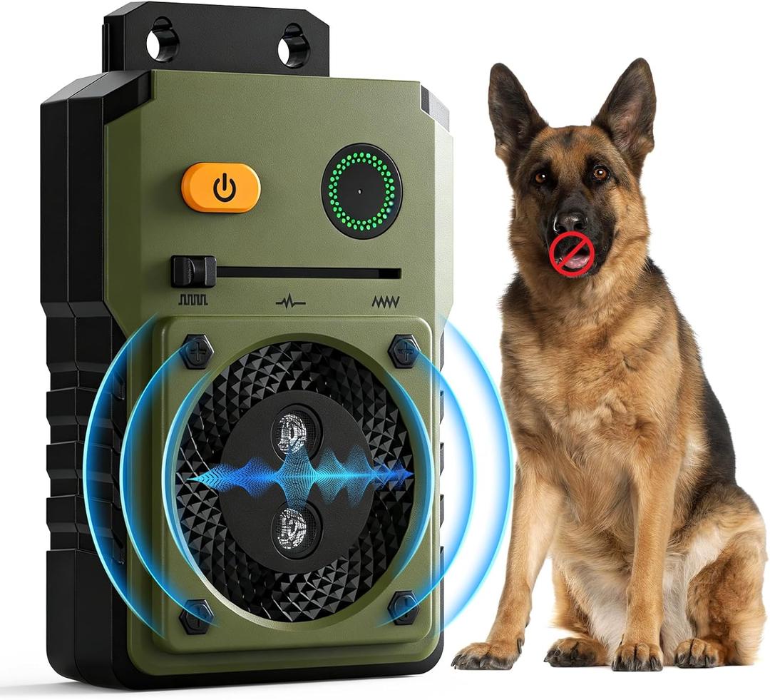 Queenmew Anti Barking Device for Dogs, 3 Modes Ultrasonic Dog Bark Deterrent Devices Long Range 50ft, Type-C Rechargeable Bark Box Barking Control Devices, No More Barking Indoor/Outdoor Training