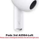 Suitable for air pods 3rd Generation OEM Left Earbud Replacement Parts, Compatible with air pods 3rd Generation A2897 A2566 Charging case Ear Pads (Left Side A2564)