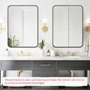 Fabuday Black Bathroom Mirror for Over Sink - 20x28 Rounded Rectangular Wall Mirror, Matte Metal Framed Vanity Mirrors for Bedroom, Living Room, Entryway Decor, Horizontally/Vertically