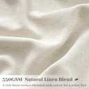 Natural Pinch Pleated Linen Curtains 84 Inch Long 2 Panels for Living Room Bedroom Country Farmhouse Thick Linen Textured Semi Sheer Back Tab Pinch Pleat Hooks Rings Window Curtain Birch Cream 7 FT