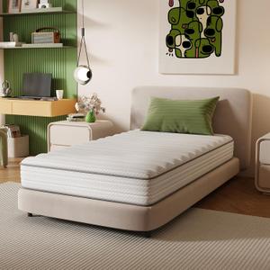 Novilla Twin Mattress, 6 Inch Twin Size Mattresses in a Box with Smarts Coil for Pressure Relief, Medium Plush Foam and Spring Hybrid Colchones with CertiPUR-US Certified for Kids
