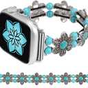 Wearlizer Compatible with Apple Watch Band 38/40/41/42/44/45/49mm Women, Boho Handmade Turquoise Beaded Elastic Stretch Bracelet For iWatch Series 11 10 9 8 7 6 5 4 3 SE/Ultra 3 2 1