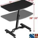 SHW Mobile Height Adjustable Laptop Rolling Cart with Height Adjustment from 28" to 33", Black