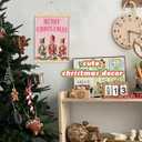 ShowDraven Pink Christmas Nutcrackers Wall Art Decorations Hanger Frame, Outdoor Indoor Merry Christmas Wall Decor for Kitchen Bedroom Bathroom Office, 12x16 Inch