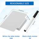 32 Pieces Basket Labels Clip Set, Include 30 Kitchen Clip Label Holder Removable PVC Bin with 2 Chalk Marker for Basket Pantry Organization Box (White Label Clip, Black Pen)