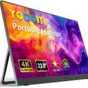 Yodoit Portable Monitor for Laptop 23.8" 4K UHD Travel Gaming Monitor Screen IPS Display with USB Type C Port and Built-in Speakers Compatible with PC, Xbox Black