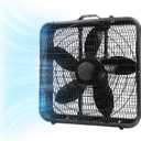 Comfort Zone Box Fan with Carry Handle, 20 inch, 3 Speed Full-Force Air Circulation with Air Conditioner, Floor Fan, Bedroom Fan, Airflow 15.03 ft/sec, Ideal for Home, Bedroom & Office, CZ200ABK (Black)