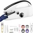 Handheld Sewing Machine, Easy to Use Portable Electric Mini Sewing Machines for Beginners with Two Speeds, with Complete Accessories Kit, Suitable for Home, Travel and DIY-White