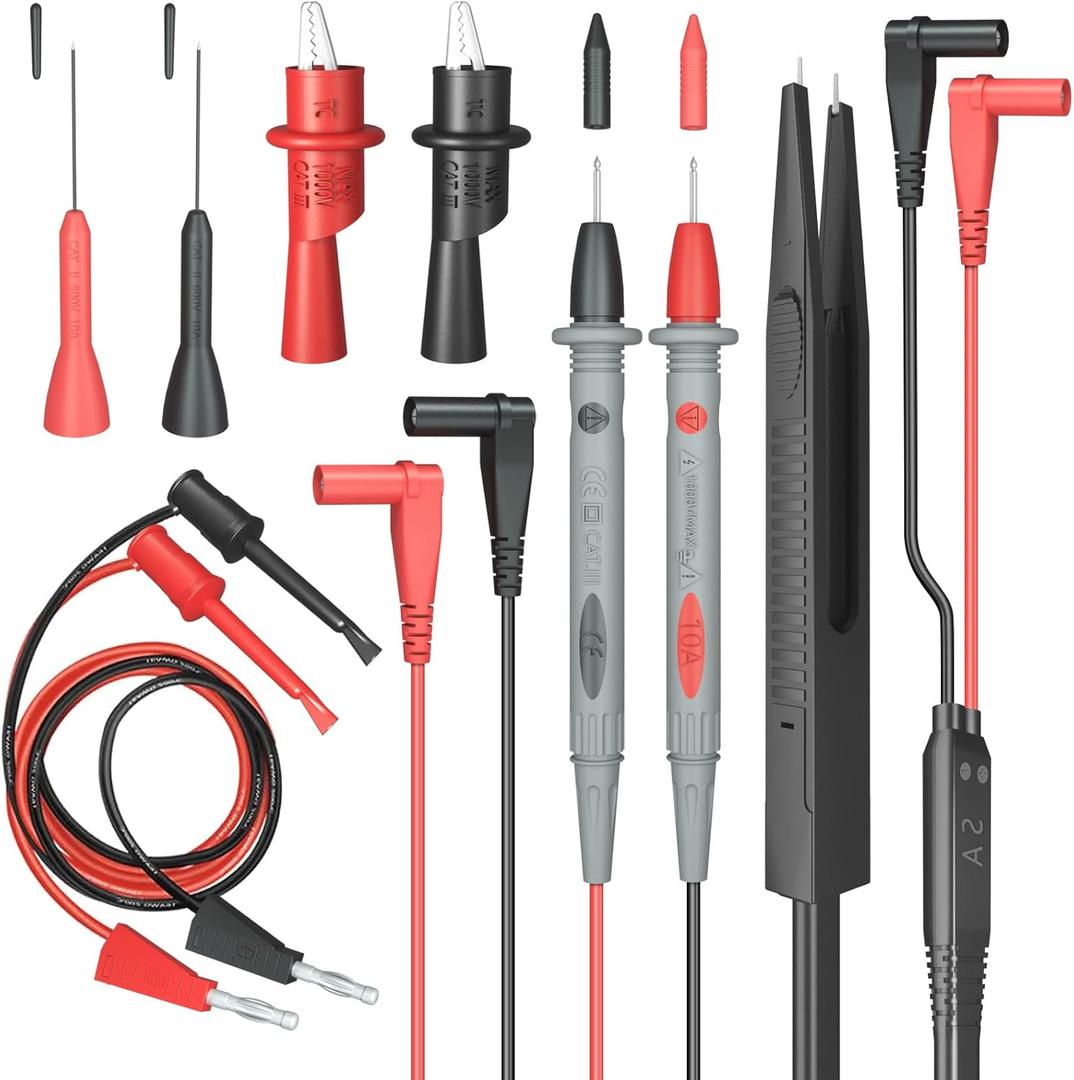 Electrical Multimeter Test Leads Set with Alligator Clips Test Hook Test Probes Lead Professional Kit 1000V 10A CAT.II (dm-0509)