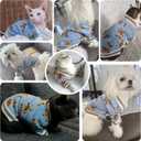 ABRRLO Small Dog Sweaters Cute Bear Dog Cardigans Clothes for Small  Dogs Boy Girl Puppy Cat Knitting Cardigan Outfits Dogs Winter Coats Warm Pet Doggy Clothes Soft Knitwear Apparel (Blue,S)