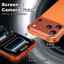 Metal Frameless Phone Case Compatible with iPhone 17 Pro, Frameless Minimalist Design, Extremely Highlighting Personality. Orange