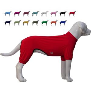 LoveLongLong Dog Jumpsuit with UV Protection and Quick-Dry Fabric for Spring Summer Pet Pajamas Red S