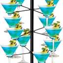 Cocktail Tree Stand for Drinks, Metal Drink Tower 3 Tiers 12 Holders Champagne Tower for Bar Stand Parties Martini Margarita Cups
