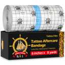 AZEN Tattoo Aftercare Bandage, 6"x 8 Yard, Waterproof Second Skin Cover up Tape, Healing Wrap, Tattoo Supplies