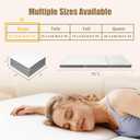 Tri-Folding Mattress, 3 Inch Portable Folding Mattress Topper with a Collapsible and Washable Cover, Portable Floor Bed for Travel, Fold Up Guest Bed, Camping and Yoga (Single, White)