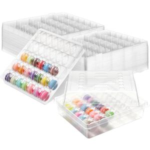 8 Sets Macaron Complete Storage Freezer Boxes Hold 35 Macarons Clear Plastic Macaron Storage Containers Packaging Display Trays for Cookies Desserts Bakery Kitchen Wedding Party Favors Gifts