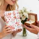 Merture Valentines Pink Gnome Wrapping Paper Roll - 17 In x 32.8 Ft (46.5 sq.ft.ttl.) - Adorable Gnome, Heart and Rose with Gold-Printed Valentines Day Lettering Design for Romantic Celebrations, Weddings, Bridal Showers, Anniversary for Women, Girlfriend, Wife, Lover