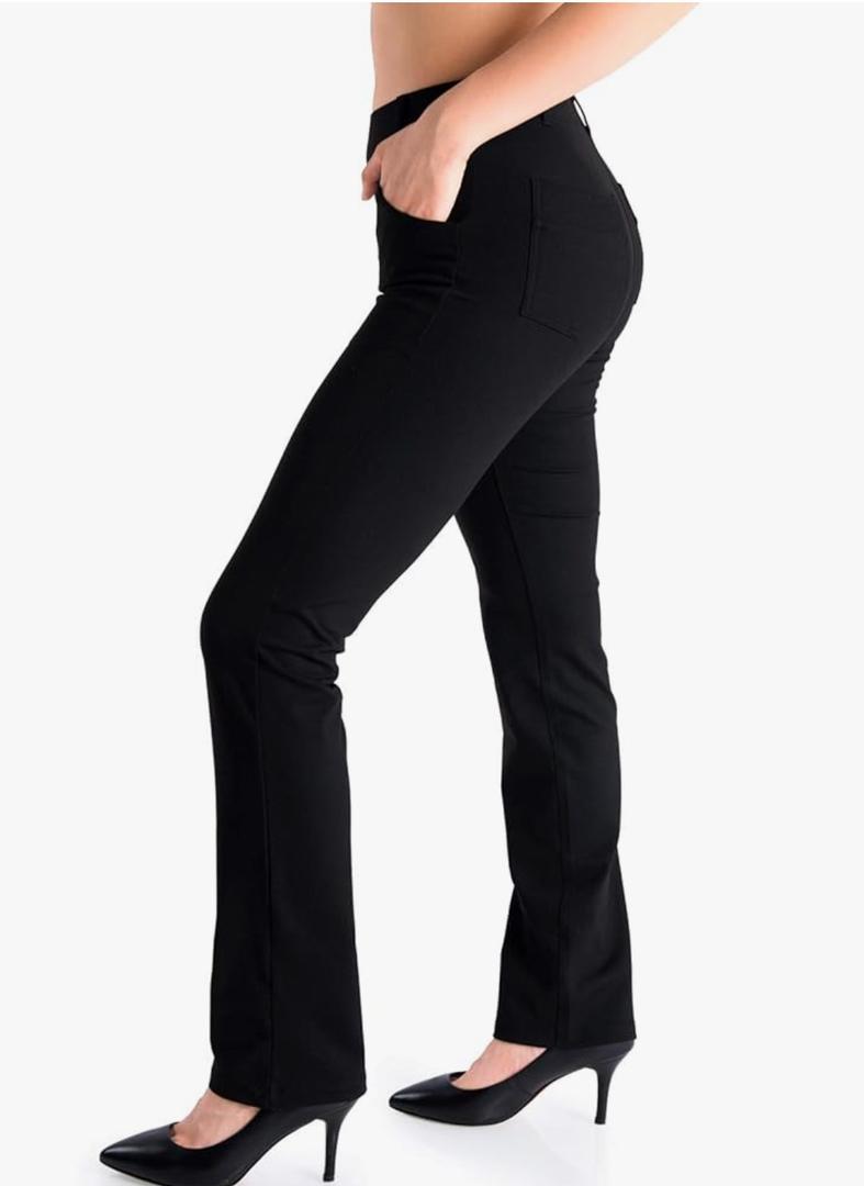 Yogipace,Belt Loops,Women's Petite/Regular/Tall Straight Leg Yoga Dress Pants,XL