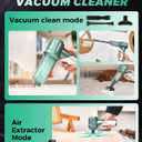 Saker Foldable Handheld Car Vacuum Cleaner Portable Cordless, 17000PA High Power Mini Vacuum Cleaner and Air Duster with Brushless Motor for Home,Cars,Office Cleaning HL133 Olive Green