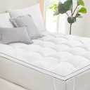 L'AGRATY Mattress Topper Full - Cooling Pillow Top Mattress Topper Full Size Extra Thick Plush Bed Topper Down Alternative Overfilled Soft Mattress Pad for Back Pain
