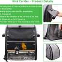 Bird Carrier Bag with Perch, Bird Travel Carrier Backpack with Stainless Steel Plate and Mesh, Portable Transparent Parakeet Travel Cage with Feeder Cups for Small Birds Parakeet Parrot