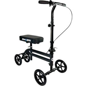 KneeRover Economy Knee Scooter Steerable Knee Walker for Adults for Foot Surgery, Broken Ankle, Foot Injuries - Foldable Knee Rover Scooter for Broken Foot Injured Leg Crutch (Black) (1 Count (Pack of 1))