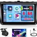 4+64GB Android 15 for 2007-2012 Mazda6 Car Radio Wireless Carplay Android Auto, Stereo with 9" in-Cell Touch Screen WiFi Bluetooth5.0 GPS FM/RDS SWC EQ + Backup Camera MIC