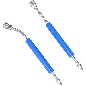 17 Inch Pressure Washer Extension Wand, 4000 PSI Stainless Steel Power Washer Wand with Non-Slip Grip, 30 Curved & Straight Wand Set, 1/4" Quick Connect Car Wash Wand, 2 Pack