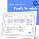15.6" Larger Smart Digital Calendar Chore Chart, Full HD Wall Planner for Family Schedules, Smart Family Planner, Hearth Display Digital Calendar Wall & Desk Mountable for Seamless Scheduling