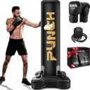 Heavy Boxing Bag with Stand for Adult Teens, Freestanding Inflatable Punching Bag with Gloves, Men Women Stand Kickboxing Boxing Set for Martial Arts MMA Home Gym Exercise Training Equipment