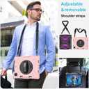 Case for iPad Pro 12.9 2022/2021/ 2020/2018: Cover for iPad Pro 12.9 6th/ 5th/ 4th/ 3rd Generation with Screen Protector- Stand- Pencil Holder- Handle- Shoulder Strap Pink