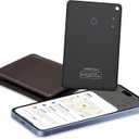 CASCHO Wallet Tracker Card [Apple MFi Certified] Air Tracker Tag, 0.06in Rechargeable Smartcard Work with Apple Find My, Keys Finder and Item Locator for Passport, Bags, Laptop, Black 1 Pack, iOS only