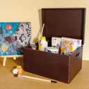 Creative Deco Large Brown Wooden Box Storage with Hinged Lid | 15.8x11.8x9.44in (+-0.5) | Keepsake Decorative Gift Box | Acacia-Like Wood Chest Trunk PRODUCT NOT INTENDED FOR 15 YEARS OR BELOW