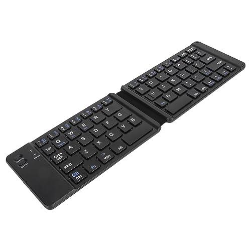 VBESTLIFE Foldable Bluetooth Keyboard, Rechargeable Ultra Slim Keyboard Compatible for iOS, for Android, for for Smartphone Tablet and Laptop (Black)