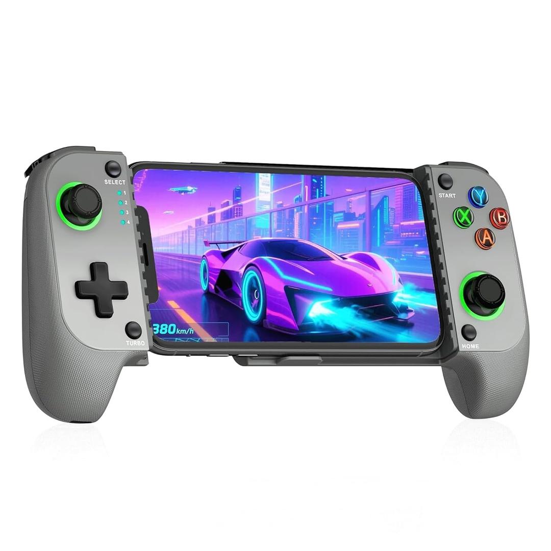 CYOYPPY Mobile Game Controller for iPhone/Android Wireless gaming controller Support Phone Case - Compatible with Xbox Game Pass, Steam Link, Call of Duty, Roblox & Minecraft (Grey)