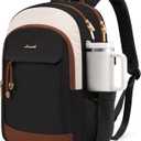 LOVEVOOK Laptop Backpack for Women, 15.6 inch Waterproof College Backpack Woman with Laptop Compartment Computer Bag Travel Backpack Purse, Large Black Computer Daypack for Work Casual (Black,White,Brown)