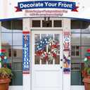 Enhon 250th Anniversary Patriotic Wreath, 4th of July Patriotic Wreath for Front Door, Red White and Blue Tulip Flower with Stars, Ideal for 2026 Independence Day & Memorial Day Decor