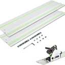 110 Guide Rail Fs-1400/2, Compatible With Festool Ts-55/Ts-75 Track Saws, For Makita/For Powertec/For Wen/For Vevor/110 Rail With Connector, Aluminum Rail (2800 Mm) High Precision Cutting