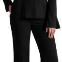 BWQ Sexy 2 Piece Outfits for Women Long Sleeve Wide Leg Pants Casual Lounge Matching Sets (Black, S)