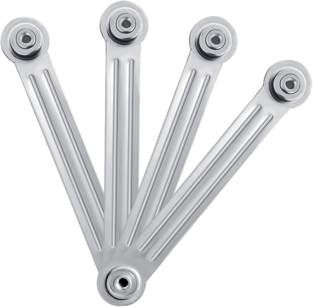 Glider Bearing Arm Bracket Replacement Hardware Rocker Parts, 9 Inch Overall Length, 7-1/2 Inch Between Mounting Holes, 4 Pack Patio Glider Parts Rocker for Outdoor Glider and Garden Bench (Silver)