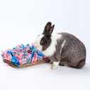 VCZONE 16" x 8" Rabbit Seagrass Snuffle Mat , Pure Hand-woven Felt Cloth Pet Foraging Mat, Enrichment Toy Bed Activity Mat for Rabbits, Bunny, Guinea Pigs, Ferrets, Chinchillas, Small Animals (16*8in)